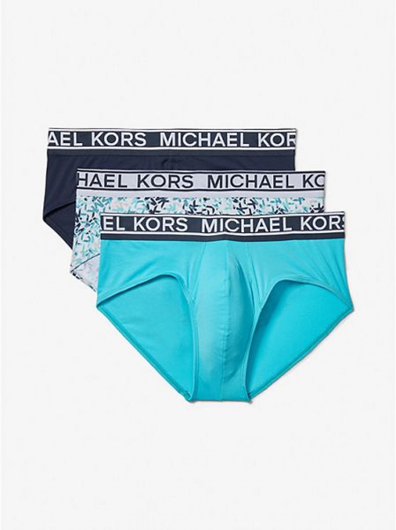 Bragas Michael Kors 3-pack Stretch Nylon Hombre Azul Marino | 257948-DQA