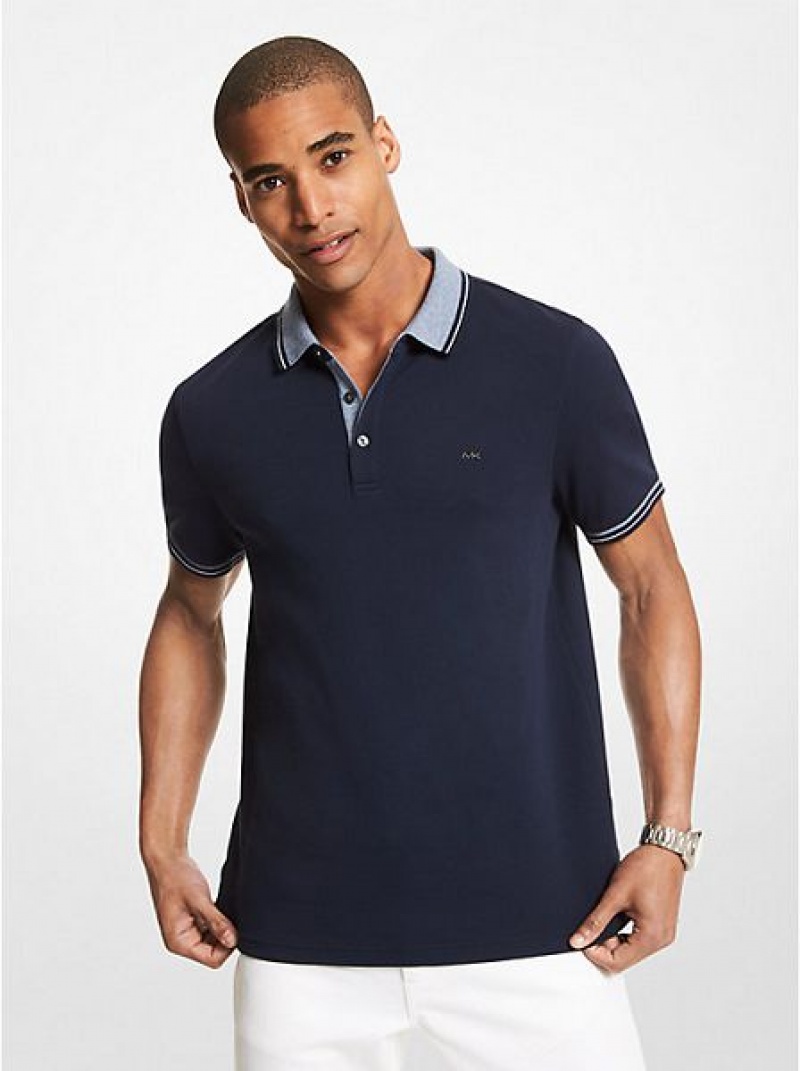 Camisa Polo Michael Kors Greenwich Algodon Hombre Azul Marino | 896713-ULI