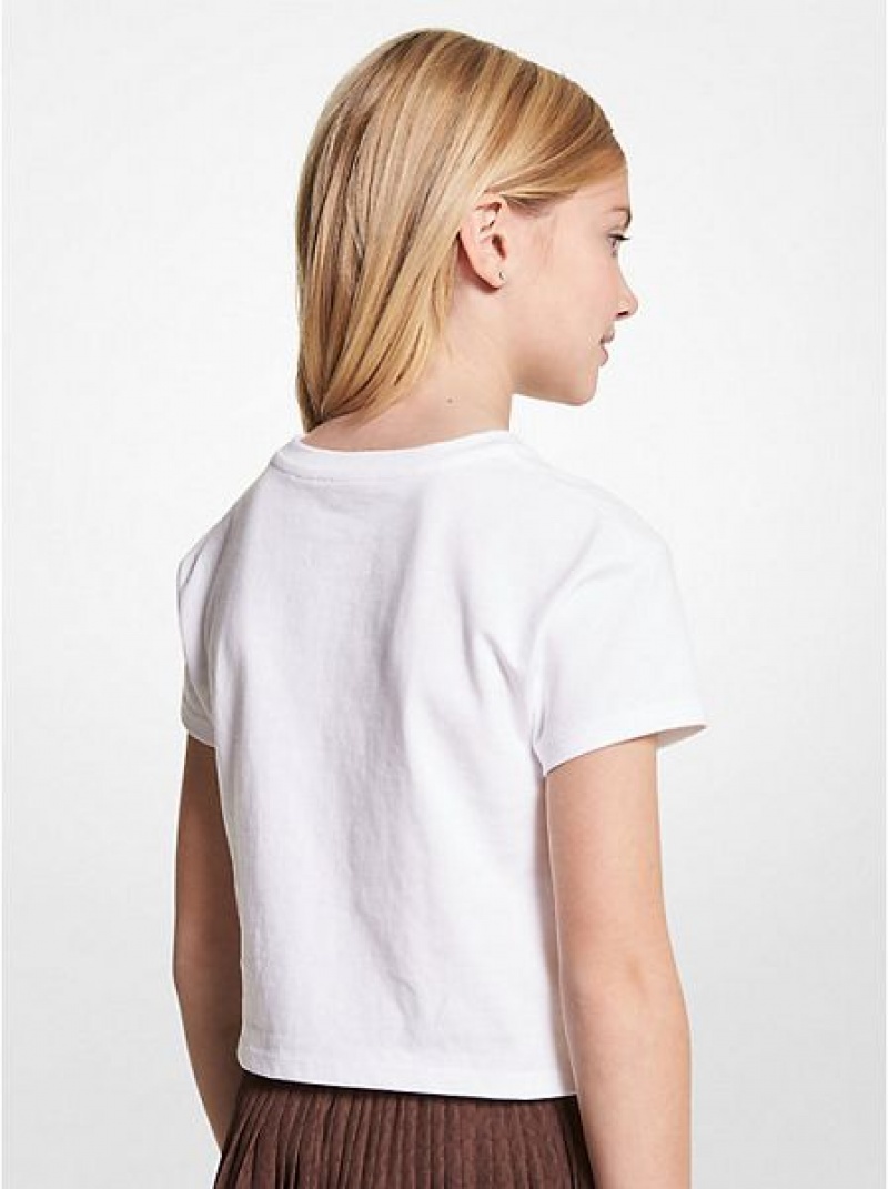 Camiseta Michael Kors Studded Algodon Niños Blancas | 914256-OBJ