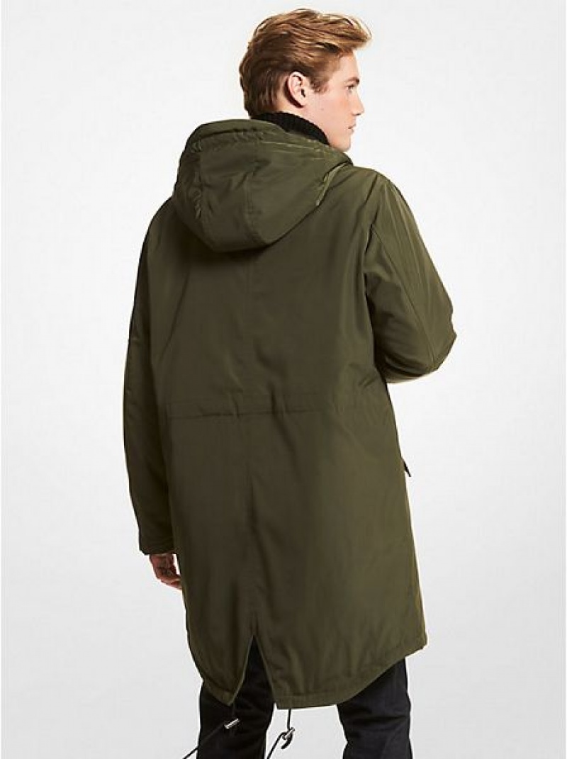 Chaquetas Michael Kors Agua Resistant Encapuchado Hombre Verde Menta Verde | 925406-LWA