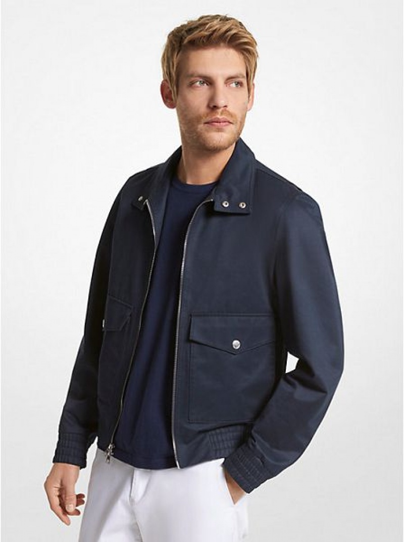 Chaquetas Michael Kors Algodon Blend Blouson Hombre Azul Marino | 021965-UBH