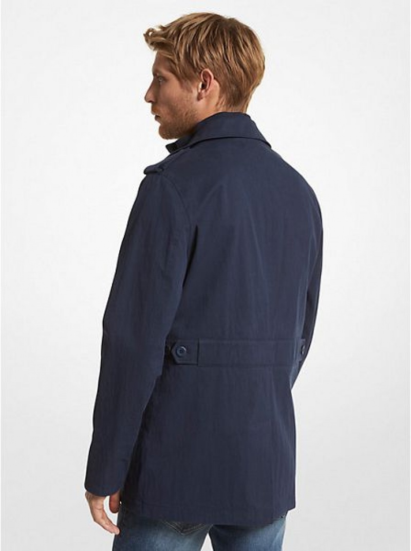 Chaquetas Michael Kors Algodon Blend Twill Peacoat Hombre Azul Marino | 805794-PVJ