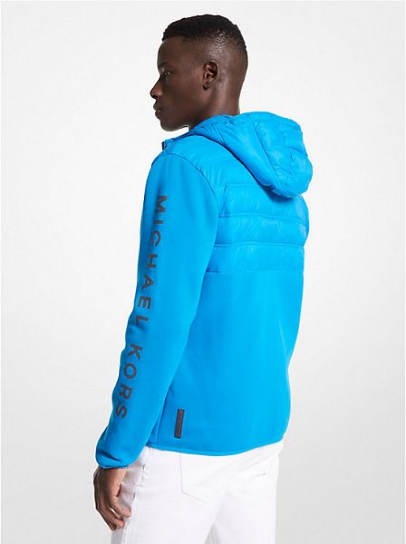 Chaquetas Michael Kors Hailfax Knit Zip-up Hombre Azules | 920715-ORL