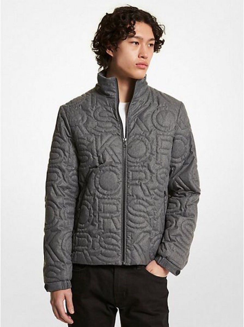 Chaquetas Michael Kors Logo Acolchado Hombre Gris | 716304-RML