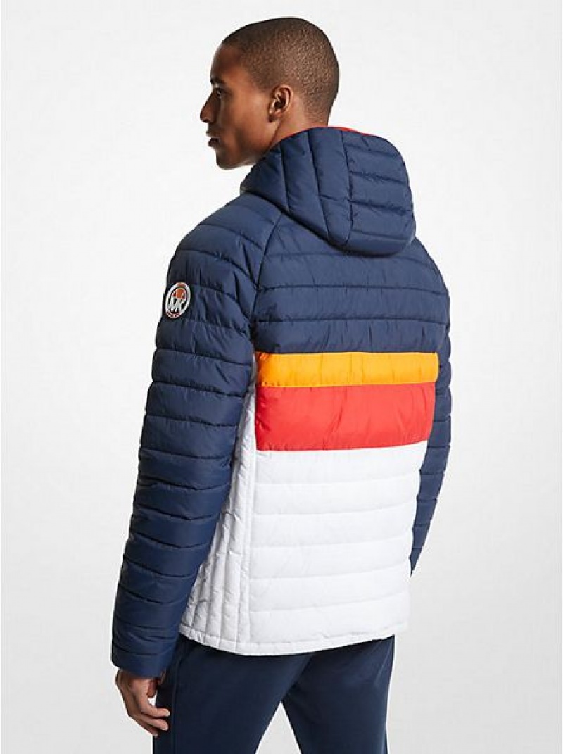 Chaquetas Michael Kors Mk X Ellesse Breckenridge Color-blocked Acolchado Nylon Puffer Hombre Multicolor | 967130-BNQ