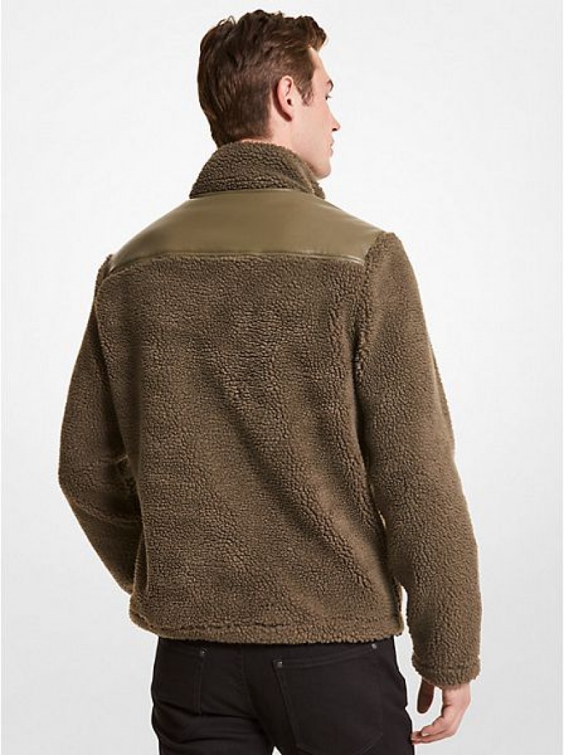 Chaquetas Michael Kors Sherpa Hombre Verde Oliva | 758206-ULS