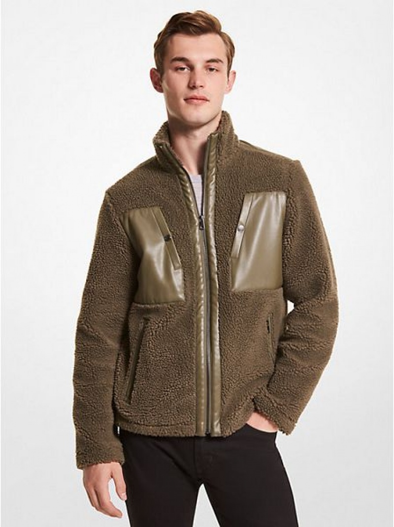 Chaquetas Michael Kors Sherpa Hombre Verde Oliva | 758206-ULS