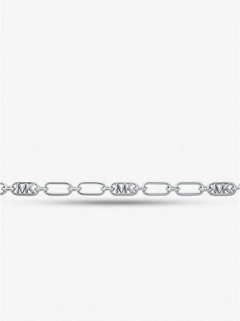 Collar Michael Kors Precious Metal-plated Brass Chain Link Mujer Plateadas | 714563-AIZ