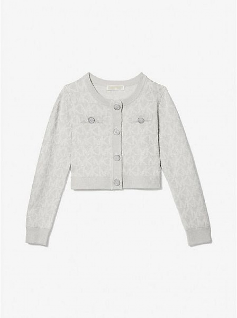 Cárdigan Michael Kors Logo Jacquard Niños Gris | 803254-TKX