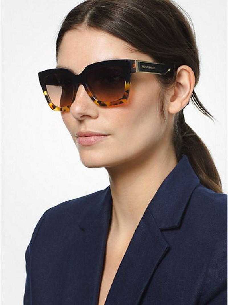 Gafas de Sol Michael Kors Berkshires Mujer Negras Marrones | 236948-NTS