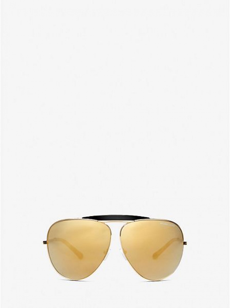 Gafas de Sol Michael Kors Bleecker Mujer Doradas Negras | 180264-KES