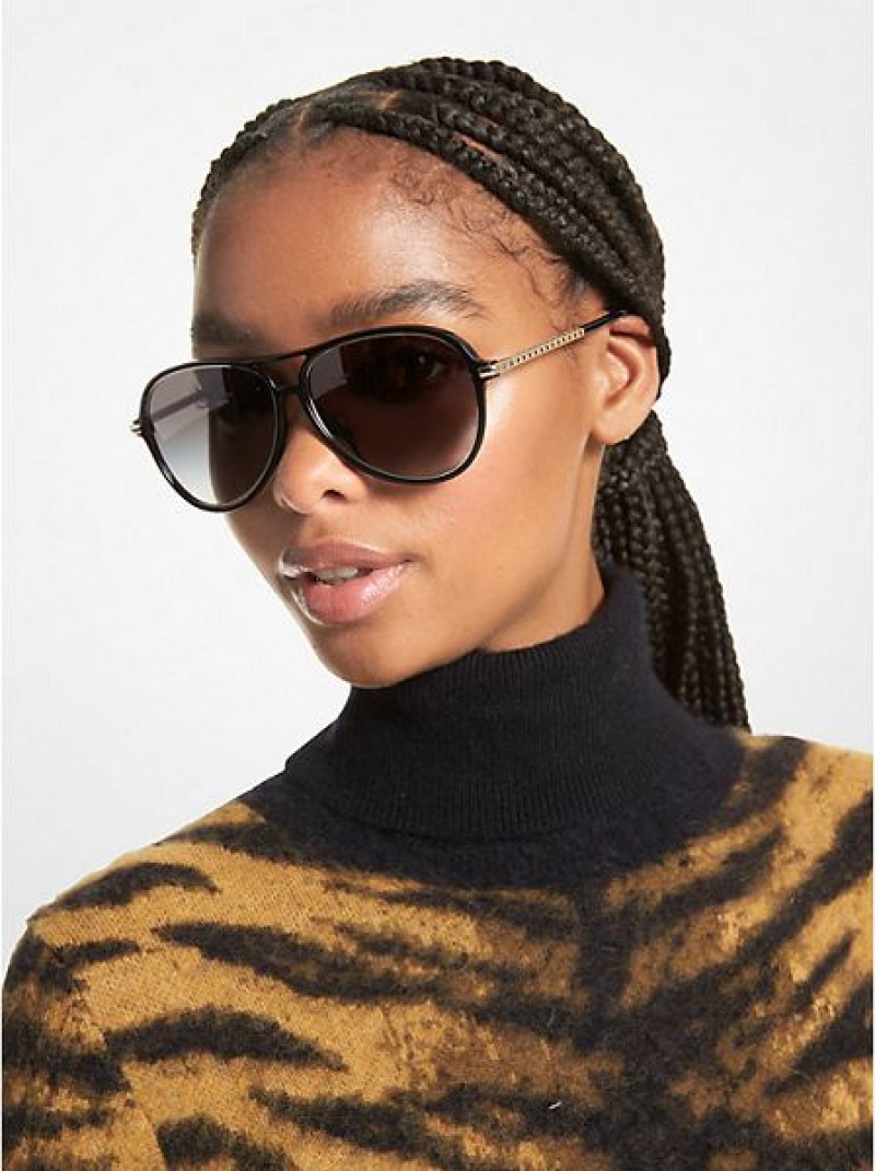 Gafas de Sol Michael Kors Breckenridge Mujer Negras | 270568-XLJ