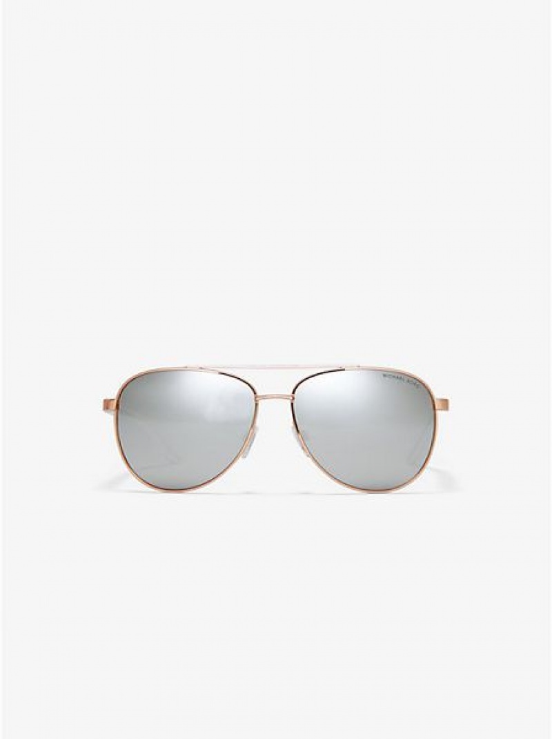 Gafas de Sol Michael Kors Hvar Mujer Plateadas | 479853-HXI