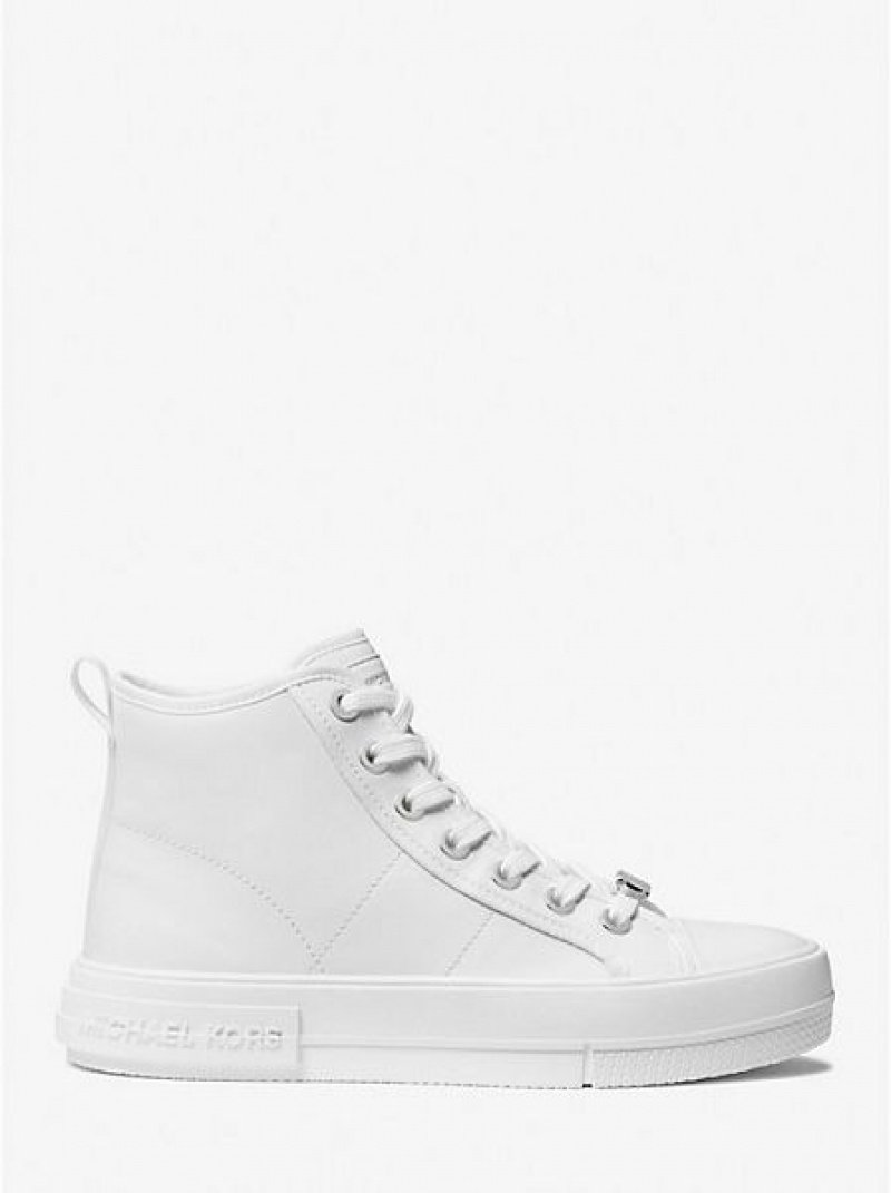 High Top Sneakers Michael Kors Evy Cuero Mujer Blancas | 864135-QKX