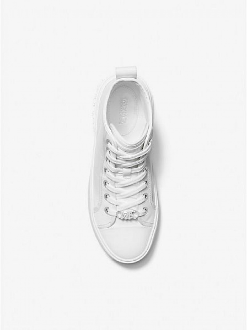 High Top Sneakers Michael Kors Evy Cuero Mujer Blancas | 864135-QKX