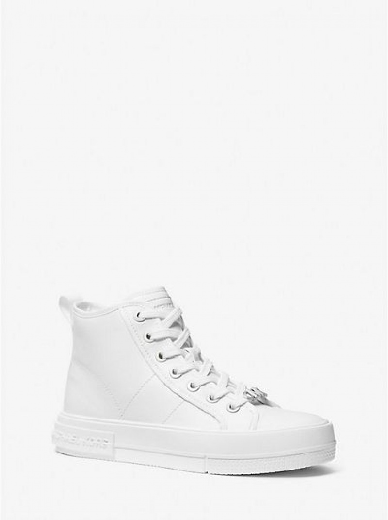 High Top Sneakers Michael Kors Evy Cuero Mujer Blancas | 864135-QKX