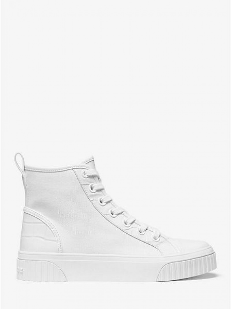 High Top Sneakers Michael Kors Gertie Lona Mujer Blancas | 506734-IGV