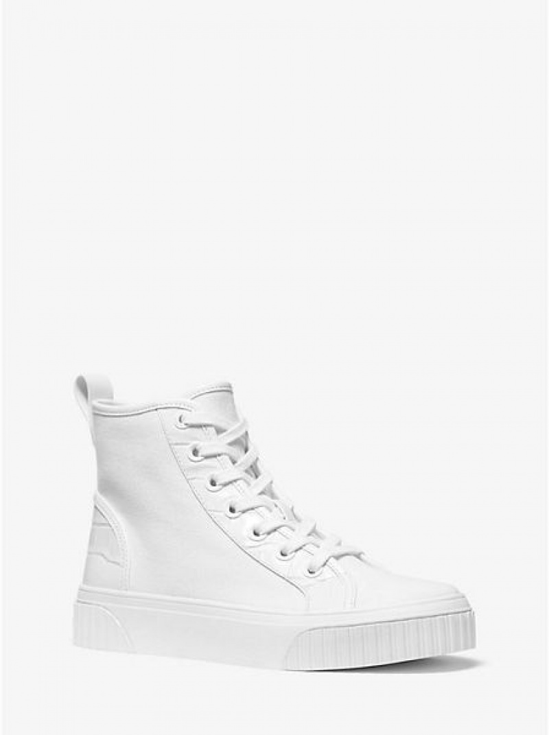 High Top Sneakers Michael Kors Gertie Lona Mujer Blancas | 506734-IGV