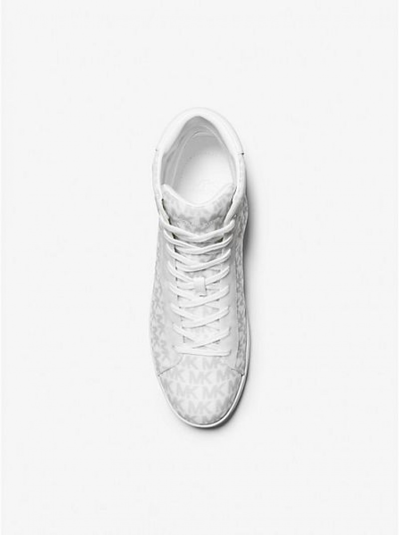 High Top Sneakers Michael Kors Keating Logo Hombre Blancas | 921805-ZPG