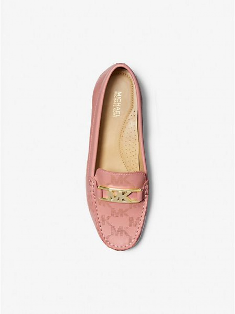 Mocasines Michael Kors Camila Logo Perforated Faux Cuero Mujer Rosas | 572819-TXH