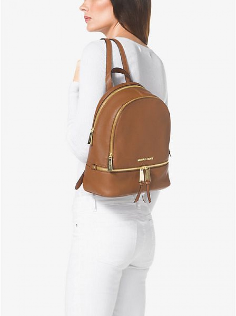 Mochila Michael Kors Rhea Medium Cuero Mujer Marrones | 869107-SVY