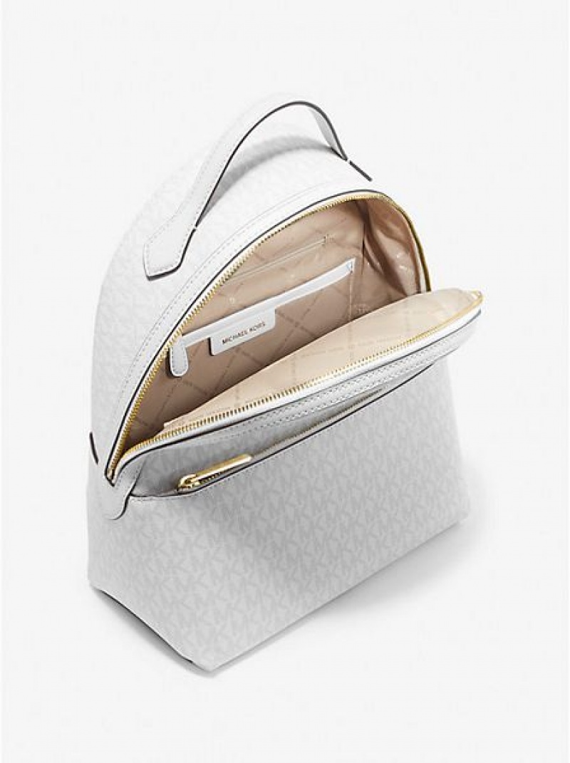 Mochila Michael Kors Sheila Medium Logo Mujer Blancas | 354697-NWH