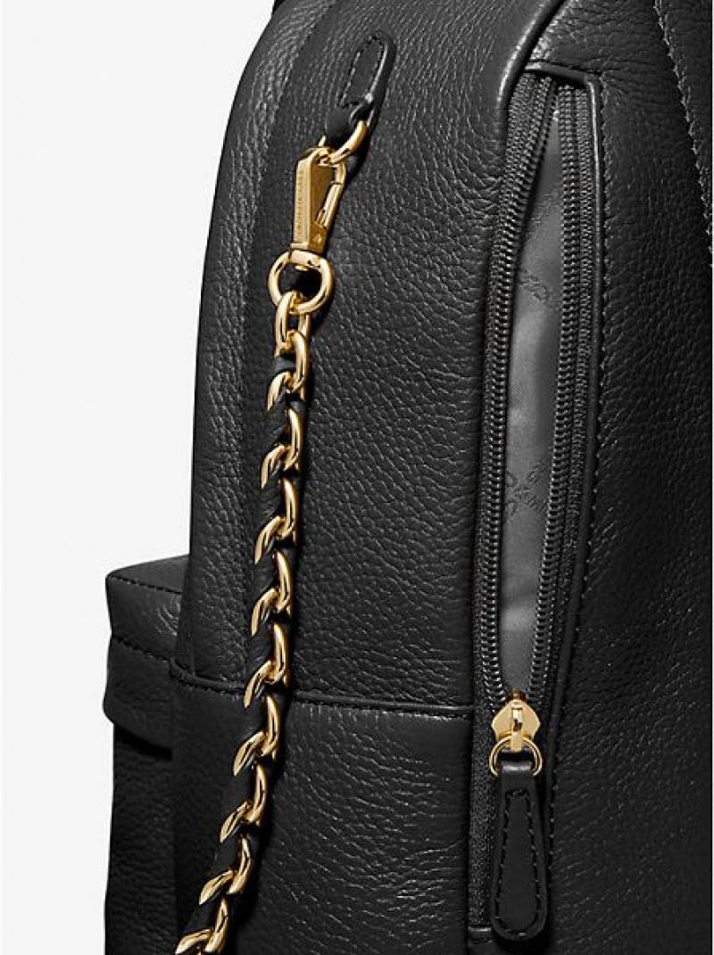 Mochila Michael Kors Slater Medium Pebbled Cuero Mujer Negras | 106248-TNW