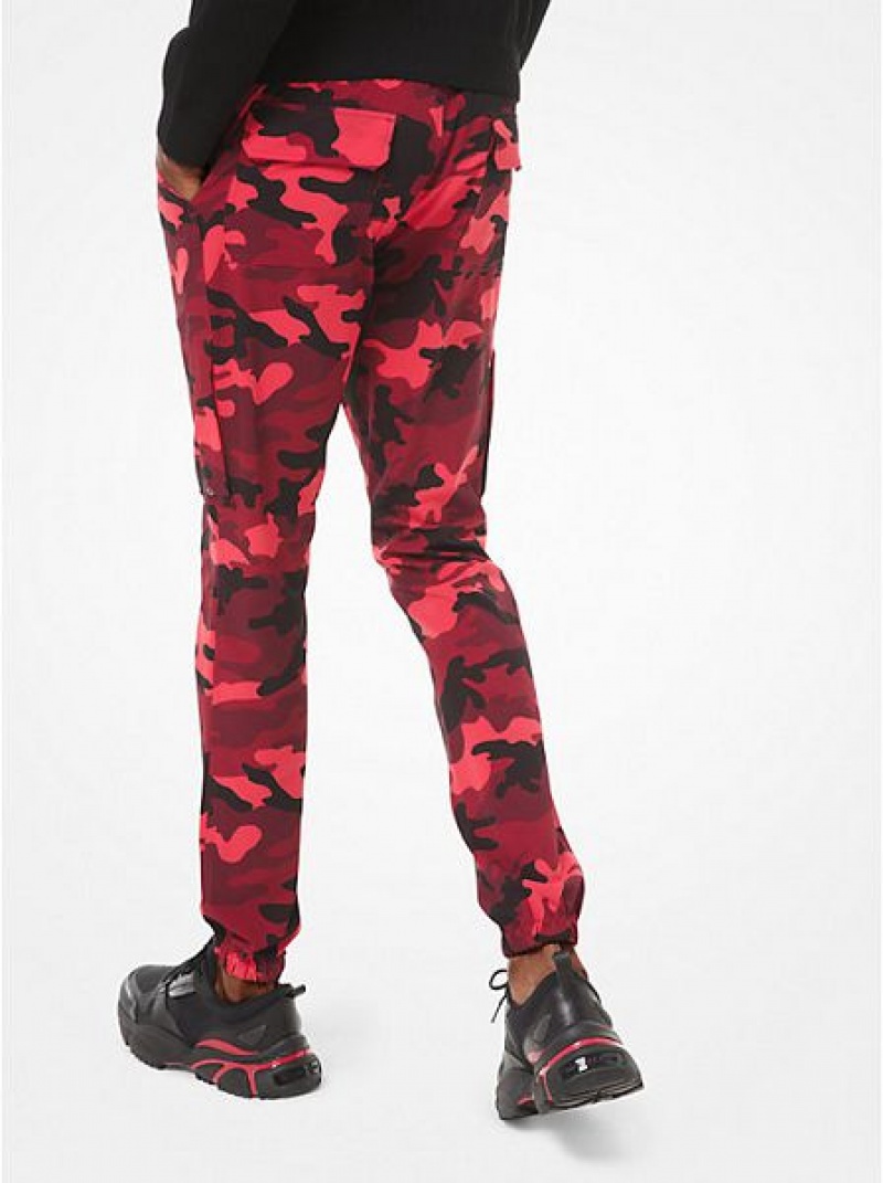 Pantalones Jogger Michael Kors Camouflage Woven Hombre Rojas | 237184-GIC