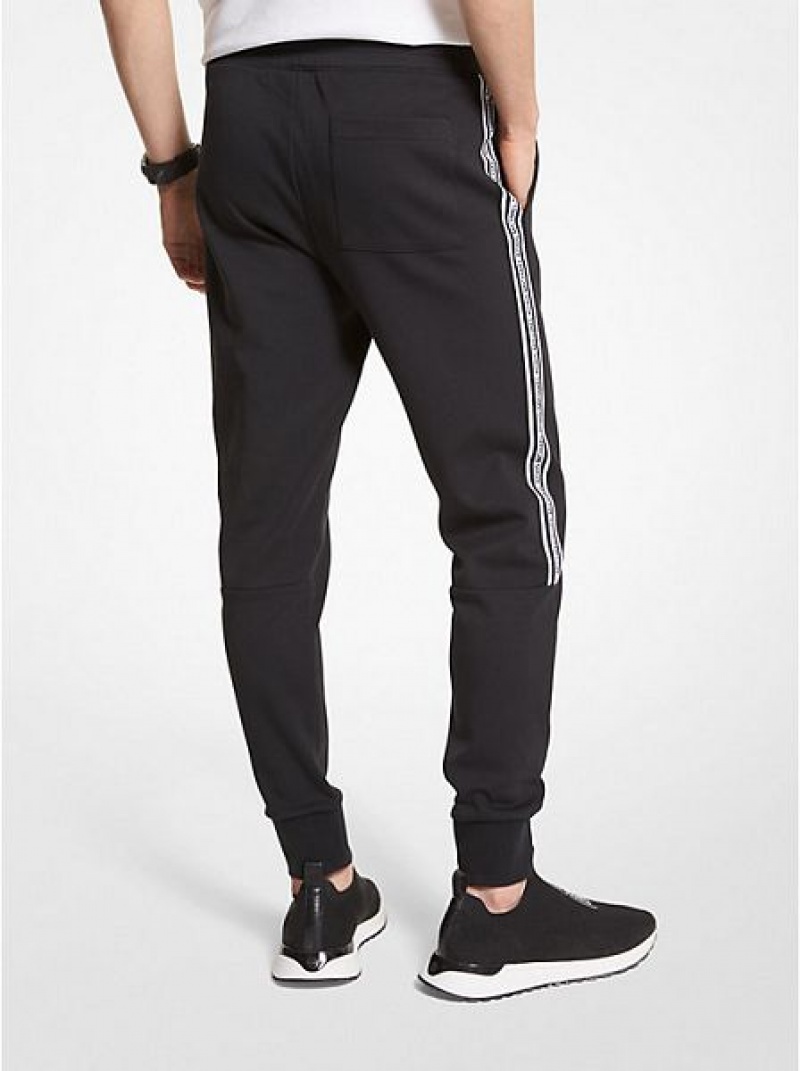 Pantalones Jogger Michael Kors Logo Tape Algodon Blend Hombre Negras | 176453-GTW