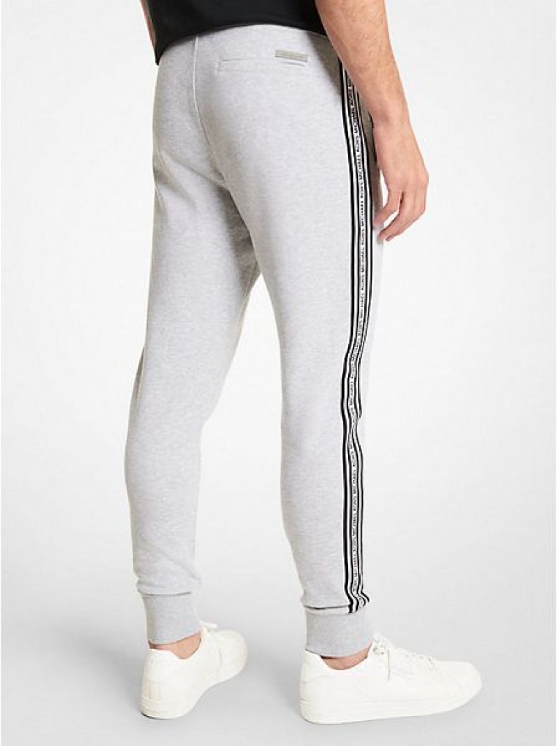 Pantalones Jogger Michael Kors Logo Tape Algodon Blend Hombre Gris | 024153-GIE