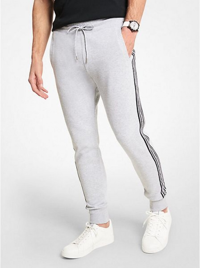 Pantalones Jogger Michael Kors Logo Tape Algodon Blend Hombre Gris | 024153-GIE