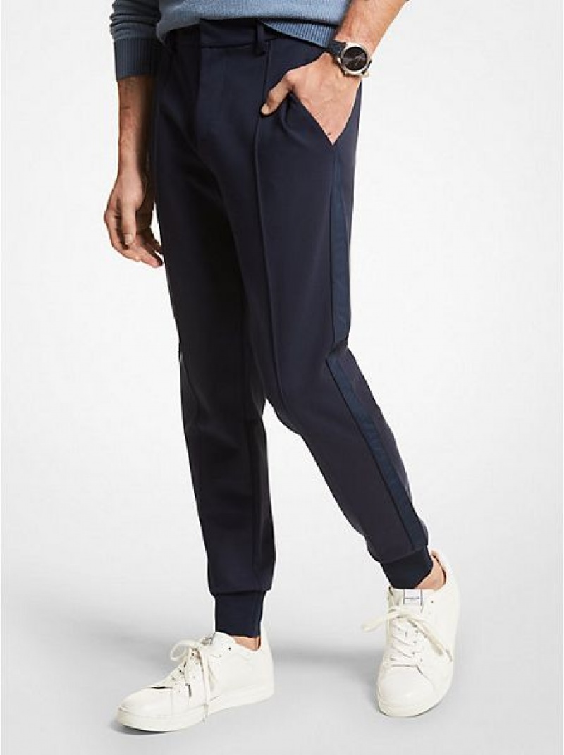 Pantalones Jogger Michael Kors Stretch Knit Hombre Azul Marino | 720539-HDG