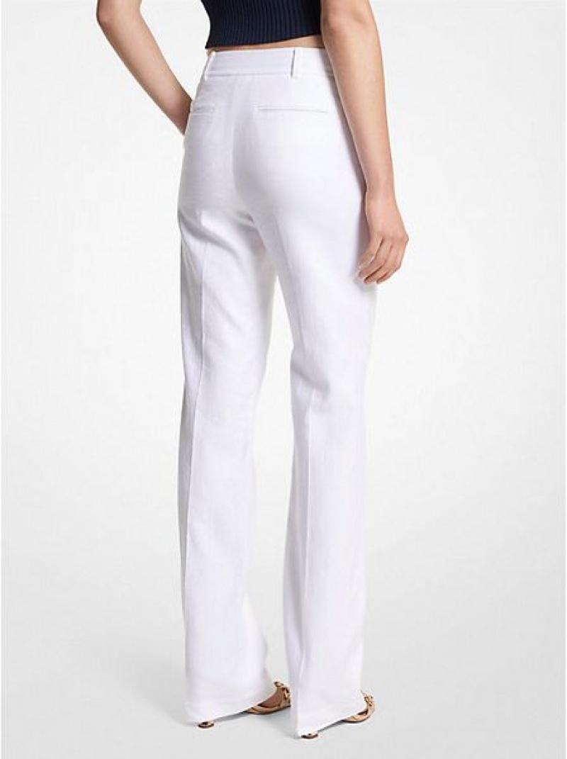 Pantalones Michael Kors Linen Blend Mujer Blancas | 694517-TCJ