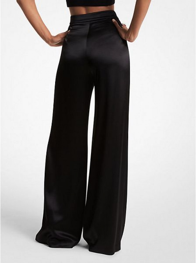 Pantalones Michael Kors Satin Anchos-leg Mujer Negras | 631875-DCP