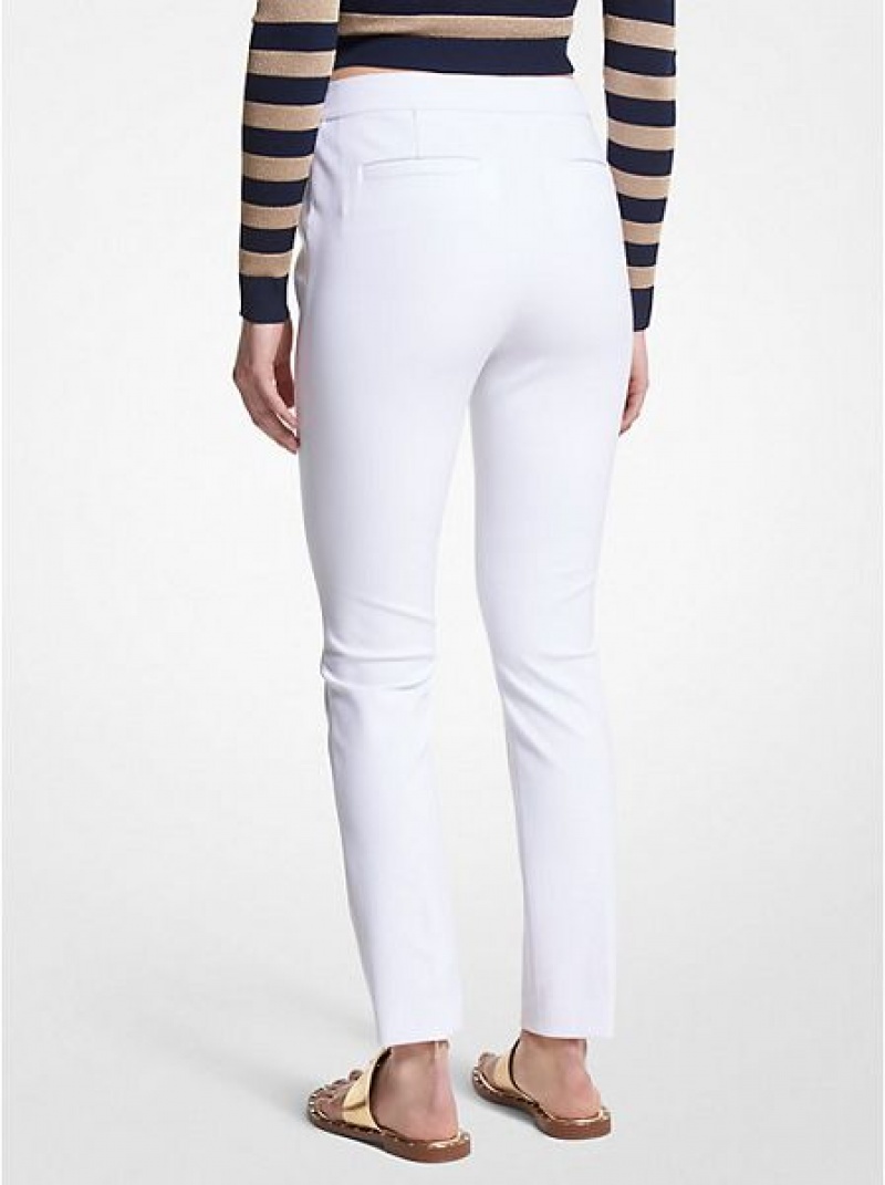 Pantalones Michael Kors Stretch Crepe Mujer Blancas | 639082-XOH