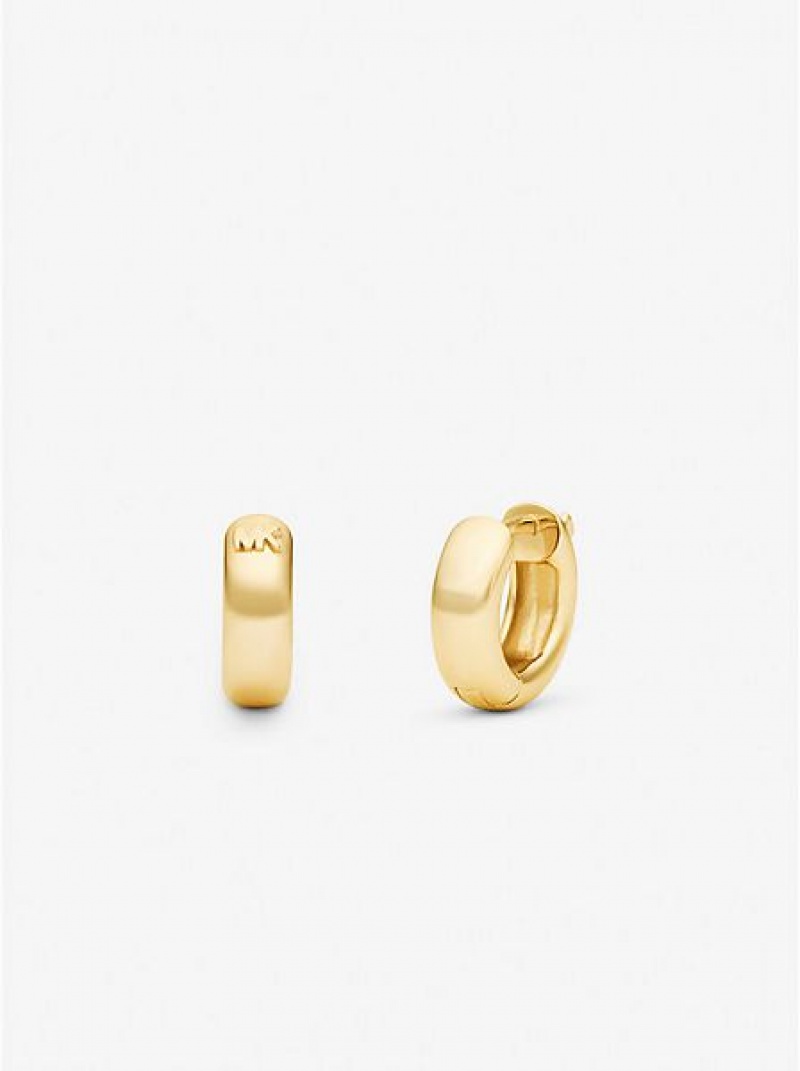 Pendientes Michael Kors Precious Metal-plated Huggie Hoop Mujer Doradas | 154702-CYO