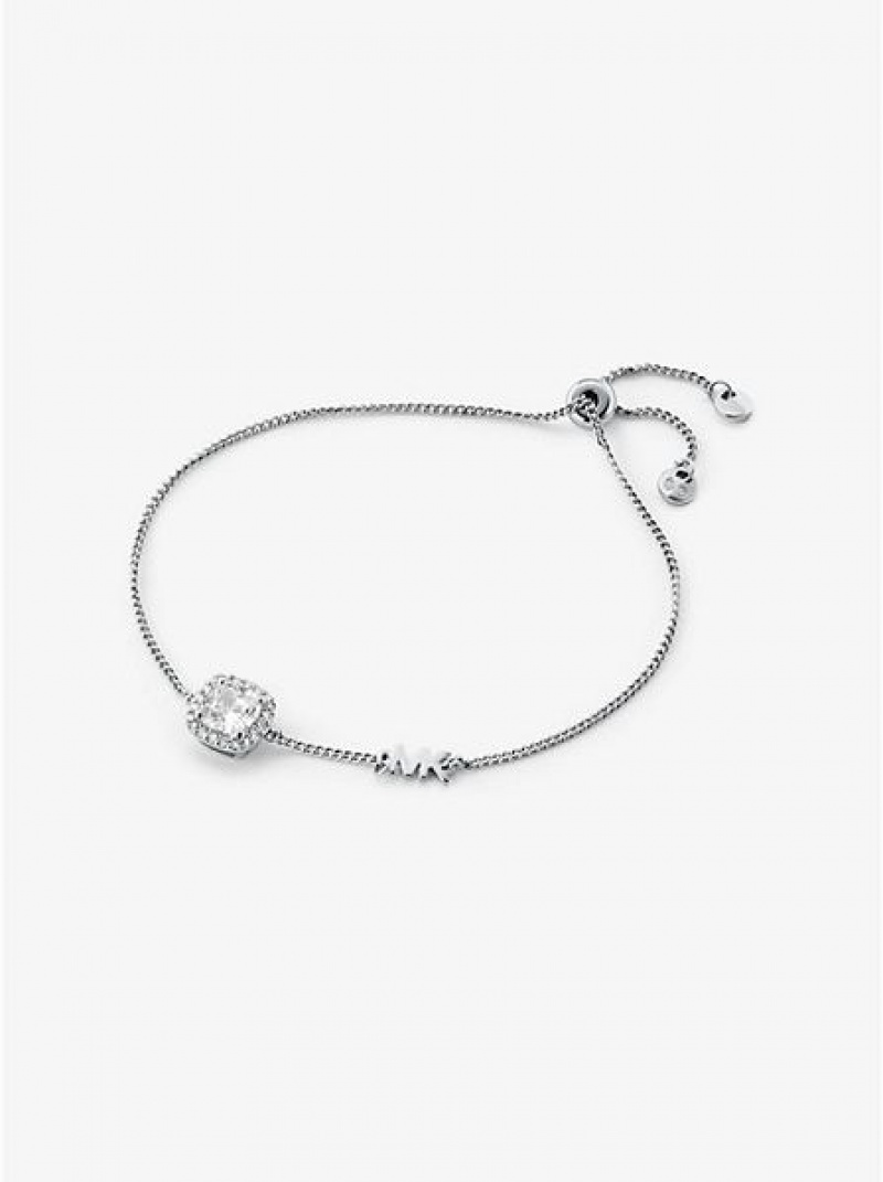 Pulsera Michael Kors Sterling Silver Pave Halo Slider Mujer Plateadas | 842176-LPI