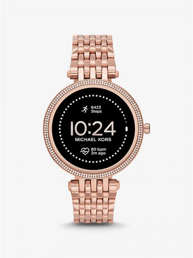 Relojes Michael Kors Gen 5e Darci Pave Smart Hombre Rosas Doradas | 768412-WVN