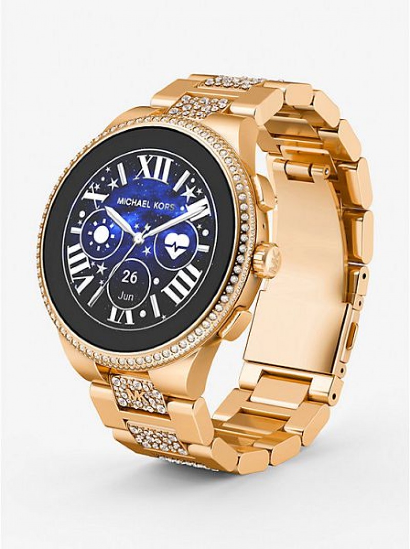 Relojes Michael Kors Gen 6 Camille Pave Smart Mujer Doradas | 592784-EHK