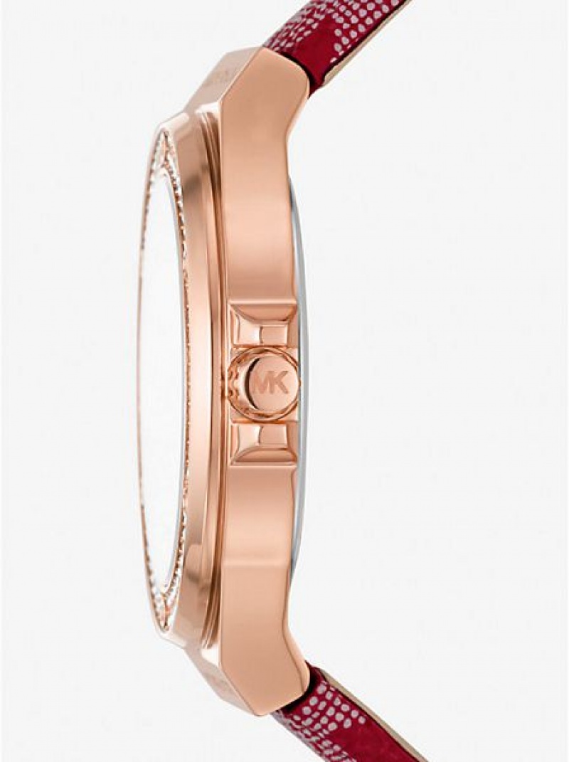 Relojes Michael Kors Lennox Pave And Logo Mujer Rosas Doradas | 806132-ECG