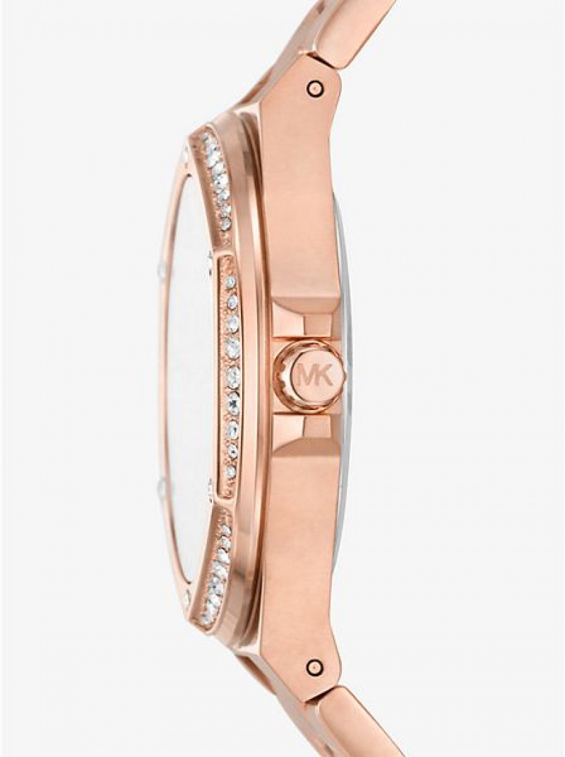 Relojes Michael Kors Lennox Pave Mujer Rosas Doradas | 026795-YXH