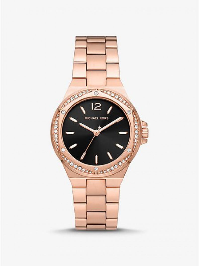 Relojes Michael Kors Lennox Pave Mujer Rosas Doradas | 026795-YXH