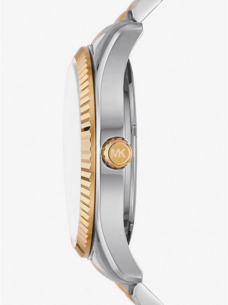 Relojes Michael Kors Lexington Oversized Mujer Plateadas Doradas | 917865-BXN