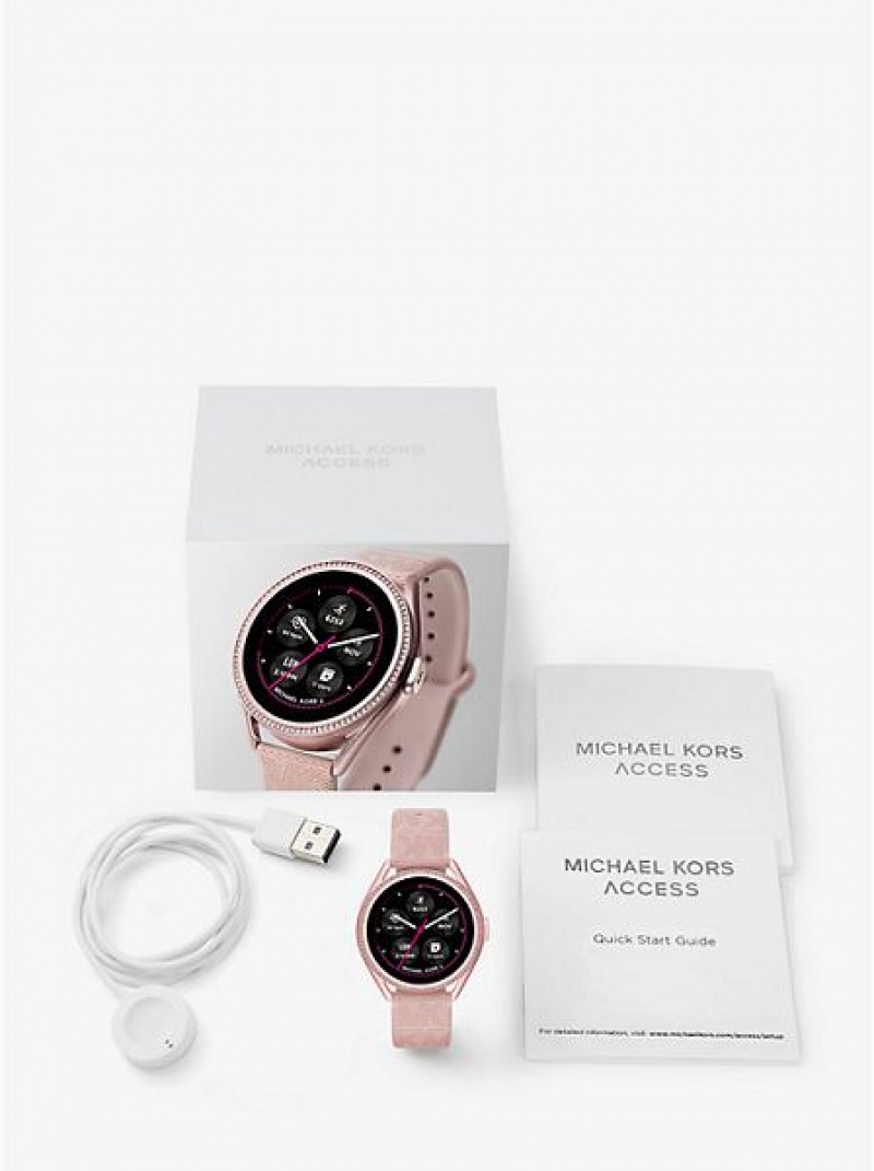 Relojes Michael Kors Michael Kors Access Gen 5e Mkgo And Logo Rubber Smart Mujer Rosas | 679253-VRX