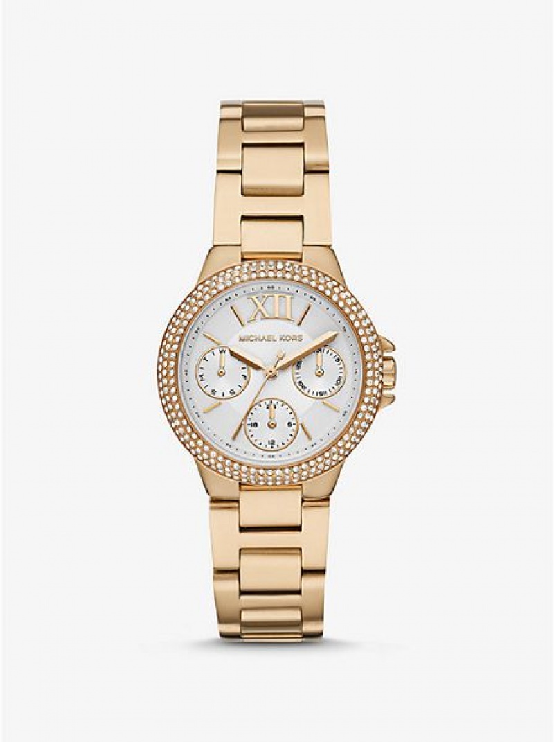 Relojes Michael Kors Mini Camille Pave Mujer Doradas | 392078-IRN