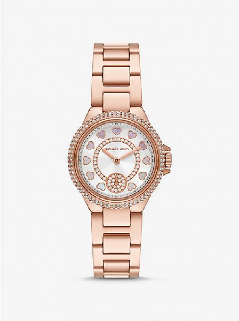 Relojes Michael Kors Mini Camille Pave Mujer Rosas Doradas | 285107-BUE