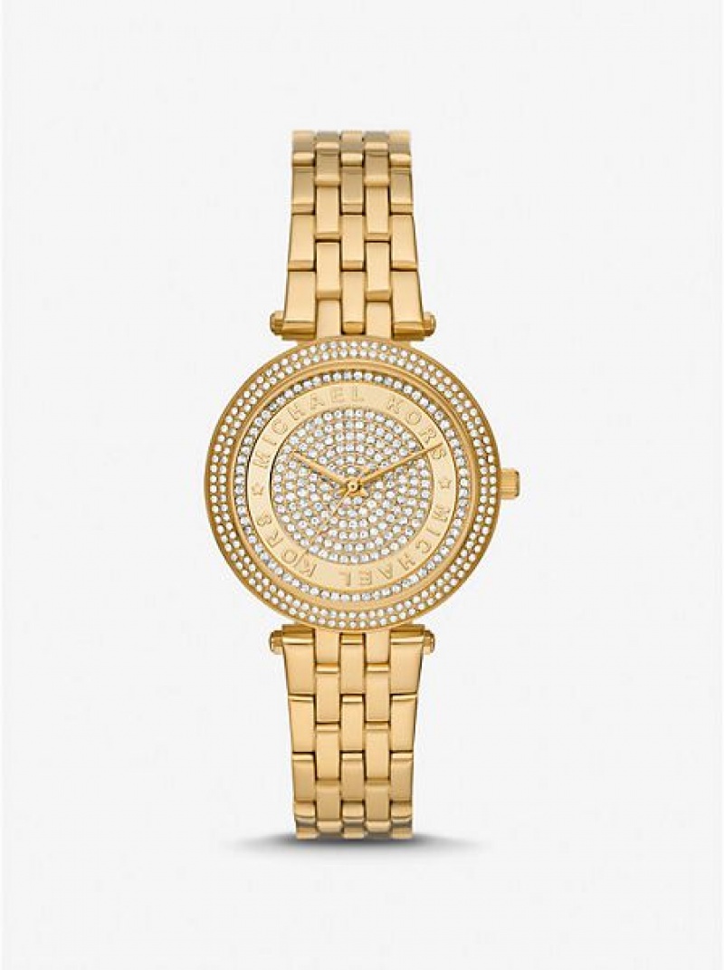 Relojes Michael Kors Mini Darci Pave Mujer Doradas | 327465-ZCX