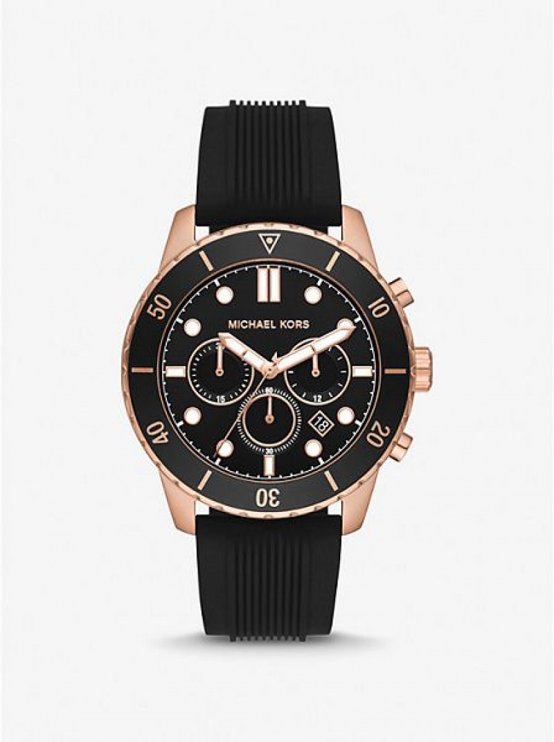 Relojes Michael Kors Oversized Cunningham And Silicona Hombre Rosas Doradas | 492736-OXY