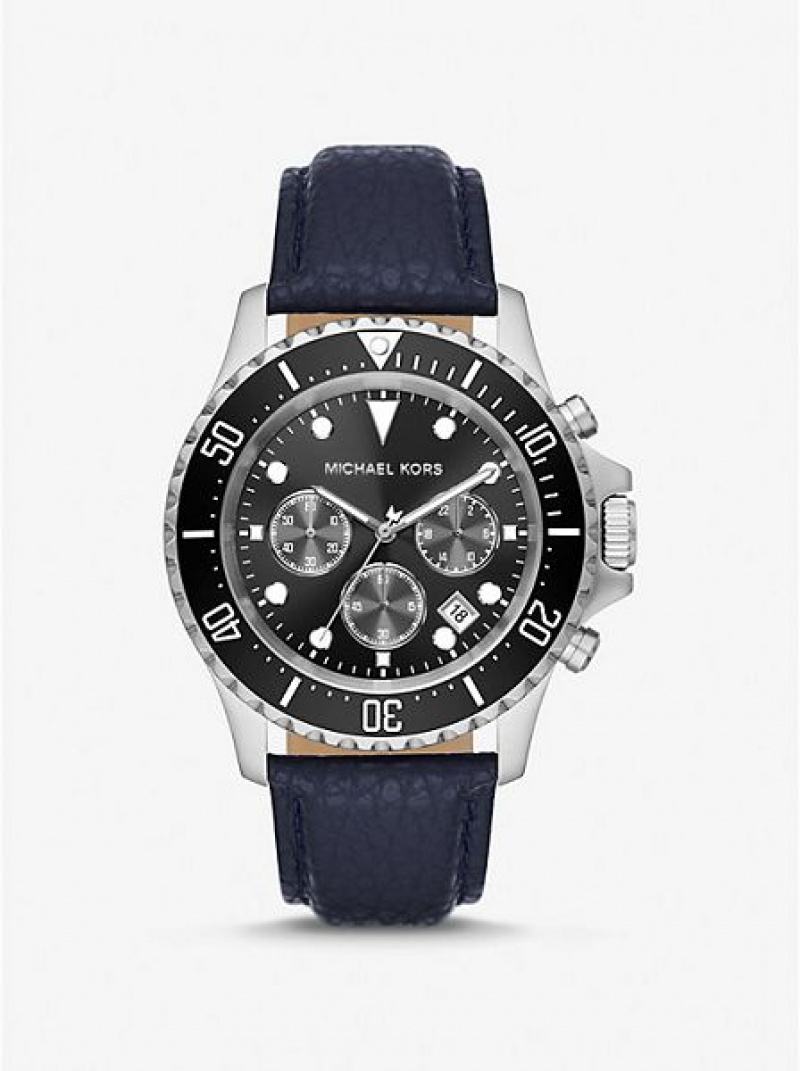 Relojes Michael Kors Oversized Everest And Pebbled Cuero Mujer Plateadas | 594871-QEY