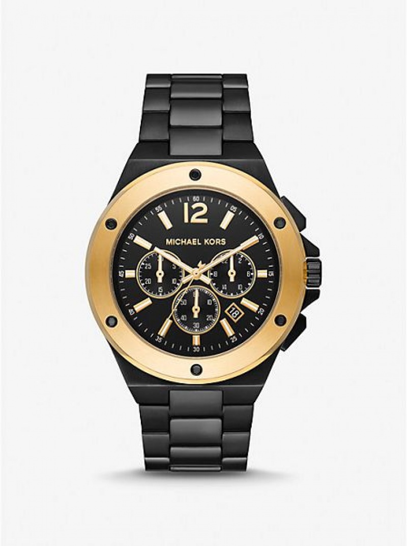 Relojes Michael Kors Oversized Lennox Hombre Negras Doradas | 732568-ANR